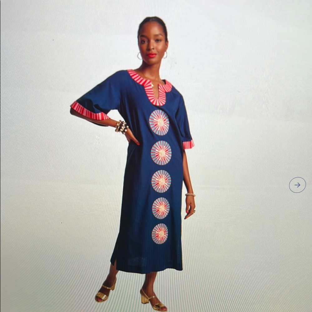 Blue Maxi Dress with Scoop Neck and Peter Pan Collar